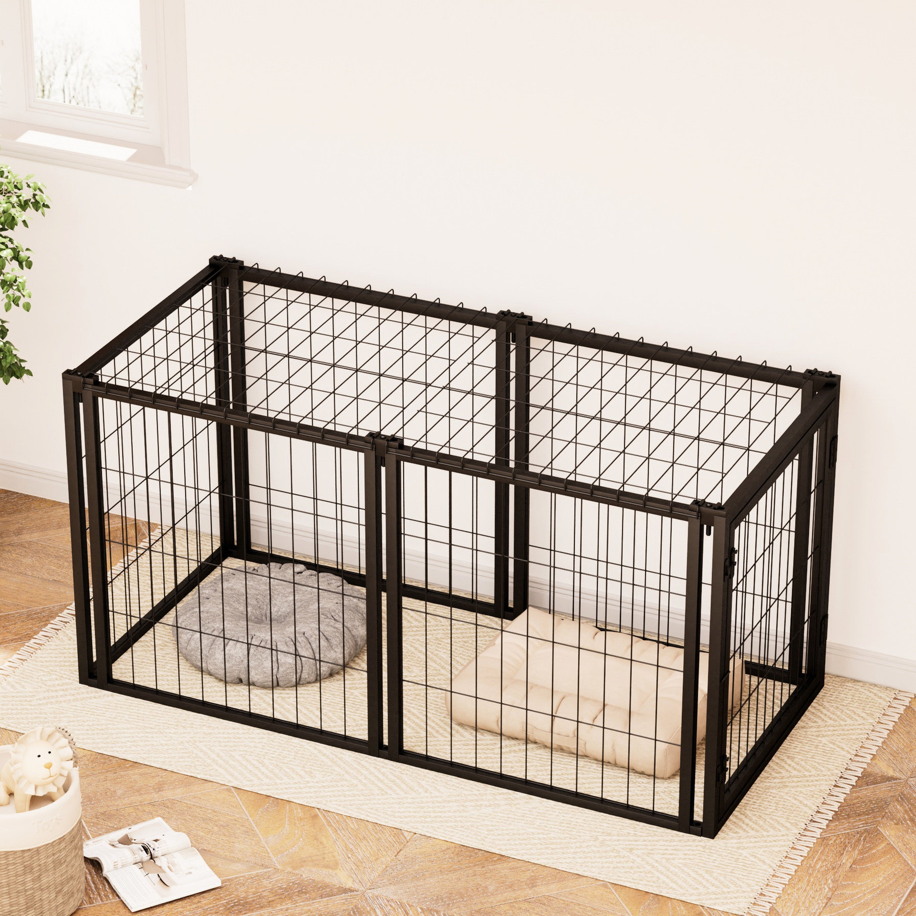 Tucker Murphy Pet™ 47.2" Dog Crate For Puppies, Medium Dogs Playpen ...